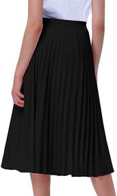 img 2 attached to GOLDSTITCH Women's High Waist Pleated A-line Swing Midi Skirt - Stylish and Flattering