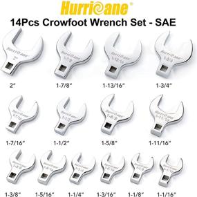 img 3 attached to 🔧 Набор торцевых головок "Hurricane 1/2" Drive Jumbo Crowfoot", дюймовые размеры от 1-1/16" до 2", в комплекте хранительный поддон - 14 предметов.