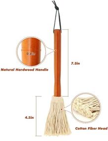 img 1 attached to 🍖 Versatile Pack of 3: 12" BBQ Sauce Basting Mops & Brushes for Roasting, Grilling, Marinade, and Glazing – Cotton Fiber Head and Hardwood Handle, Dish Mop Style