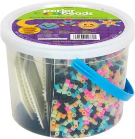 img 3 attached to 🔮 5000pcs Glow in The Dark Multicolor Perler Beads Fuse Bead Bucket Kit (Package May Vary)