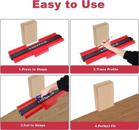 img 1 attached to 📏 Versatile Contour Gauge 20 inch, Perfect for Accurate Copying of Various Irregular Shapes, Widened Version Ideal for Carpenters, Bricklayers, and More