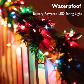 img 2 attached to 🎄 33ft 100LED Battery Operated Multicolor Christmas Lights with 8 Modes &amp; Timer - Waterproof Twinkle String Lights for Christmas Trees, Garden, Party and Holiday Decoration by Lomotech