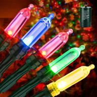 🎄 33ft 100led battery operated multicolor christmas lights with 8 modes &amp; timer - waterproof twinkle string lights for christmas trees, garden, party and holiday decoration by lomotech логотип