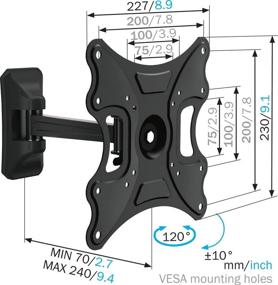 img 2 attached to MOUNT MASSIVE TV Wall Mount for 19-40 inch TVs, MNT 104 - Swivel up to 120º & Tilt - Universal Compatibility