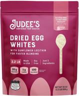 🥚 judee’s egg white protein powder: fast blending 2.2lb - 100% non-gmo, keto-friendly, dairy-free, soy-free, paleo-friendly, gluten-free & nut-free - made in usa logo
