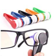 👓 5-pack mini sun glasses eyeglass microfiber cleaning clip: effective soft brush cleaning tool for spectacles & eyeglasses logo