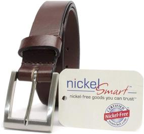 img 2 attached to 🔲 Sleek Silver Square Belt: Authentic Genuine Leather Accessory