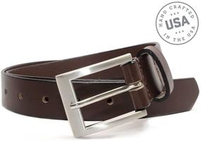 img 3 attached to 🔲 Sleek Silver Square Belt: Authentic Genuine Leather Accessory