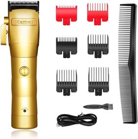 img 4 attached to 🔌 Kemei 2850 Men's Professional Hair Clippers and Trimmer Kit - Cordless Grooming Tool for Barbers and Stylists - USB Rechargeable