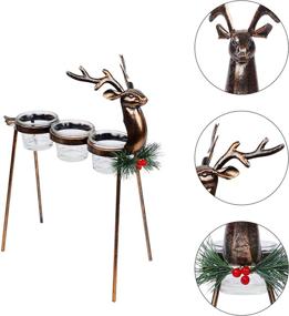 img 3 attached to 🎄 Enchanting Lulu Home Set of 3 Metal Reindeer Tea Light Candle Holders - Christmas Reindeer Table Decoration for Holiday, Wedding, Housewarming