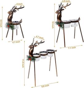 img 2 attached to 🎄 Enchanting Lulu Home Set of 3 Metal Reindeer Tea Light Candle Holders - Christmas Reindeer Table Decoration for Holiday, Wedding, Housewarming