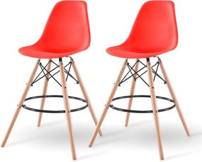 img 4 attached to IRIS USA, Inc. Red Plastic Shell Bar Stool, 2-Pack