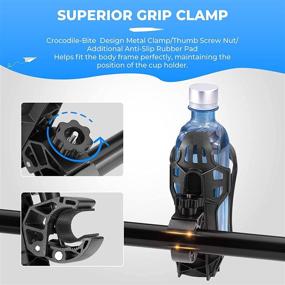 img 3 attached to 🏍️ 360 Rotation Motorcycle Cup Holder with Crocodile-Bite Clamp - Waterproof and Mud-Proof for Motorcycle, ATV, Scooter, Boat, Bike, Wheelchair, Walker, Golf Cart - kemimoto Cup Holder