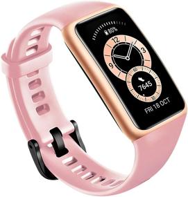img 1 attached to 📱 HUAWEI Band 6 Fitness Tracker Smartwatch for Men Women, 1.47’’ AMOLED Color Screen, Spo2 and Heart Rate Monitoring, Long Battery Life, 5ATM Waterproof, Global Version, Pink