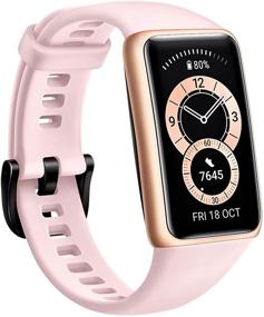 img 2 attached to 📱 HUAWEI Band 6 Fitness Tracker Smartwatch for Men Women, 1.47’’ AMOLED Color Screen, Spo2 and Heart Rate Monitoring, Long Battery Life, 5ATM Waterproof, Global Version, Pink