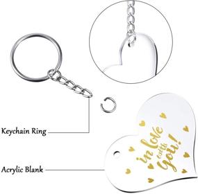 img 2 attached to 🔑 30 Clear Heart Shape Acrylic Keychain Blanks with Metal Key Rings - Ideal for DIY Crafts and Mother's Day Projects