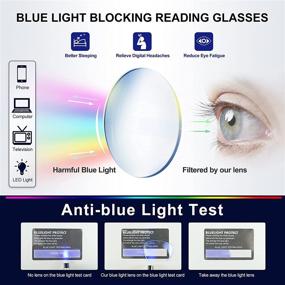 img 1 attached to 👓 Madison Avenue Blue Light Blocking Reading Glasses: Stylish and Functional 3 Pack for Men with Spring Hinge