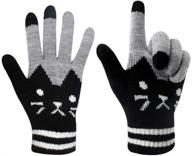 cold weather girls' screen gloves pattern mittens - knitted accessories logo