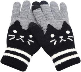 img 2 attached to Cold Weather Girls' Screen Gloves Pattern Mittens - Knitted Accessories