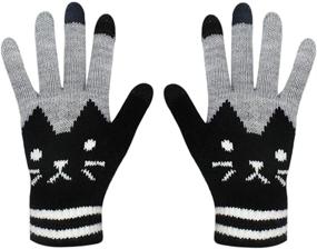 img 1 attached to Cold Weather Girls' Screen Gloves Pattern Mittens - Knitted Accessories