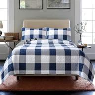 🛏️ soul & lane checks and stripes 2-piece bedding quilt set - twin with 1 sham: elegant and lightweight buffalo check bedspread logo