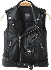 img 4 attached to LUCKFACE 2016 Men's Faux Leather Motorcycle Joker Vest for Casual Dress (Black)