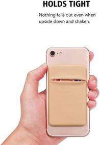 img 2 attached to 📱 OBVIS Self-Adhesive Card Holder Wallet Sleeve for Cell Phone – Stick On with 3M Adhesive, RFID Protection – Ideal for iPhone, Android – Gold