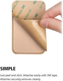 img 1 attached to 📱 OBVIS Self-Adhesive Card Holder Wallet Sleeve for Cell Phone – Stick On with 3M Adhesive, RFID Protection – Ideal for iPhone, Android – Gold