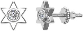 img 4 attached to 💎 Star Shape 6-point Diamond Stud Earrings with Bezel Settings – 10K Gold (0.10 ctw)