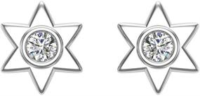 img 2 attached to 💎 Star Shape 6-point Diamond Stud Earrings with Bezel Settings – 10K Gold (0.10 ctw)