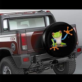 img 3 attached to 🐸 Frog Spare Tire Cover - Waterproof, Dust-Proof, UV Sun Wheel Cover for 15 Inch Jeep, Trailer, RV, SUV, and Various Vehicles