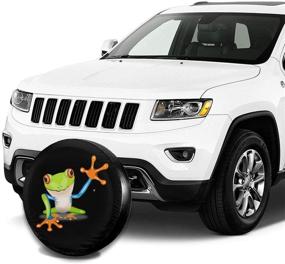 img 1 attached to 🐸 Frog Spare Tire Cover - Waterproof, Dust-Proof, UV Sun Wheel Cover for 15 Inch Jeep, Trailer, RV, SUV, and Various Vehicles