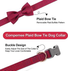 img 1 attached to Dapper and Stylish: Buffalo Plaid Dog Bow Ties & Collars for Large Breeds - Comprenee Durable Design, Adjustable Nylon Burberry Soft Collar with D-Rings - Ideal Cat Collar with Bowtie and Gift Option