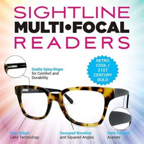img 2 attached to 👓 Sightline P 306 Multifocus Progressive Power Acetate Reading Glasses - Premium Frame for Women (Black Tortoise) - 1.00 Magnification