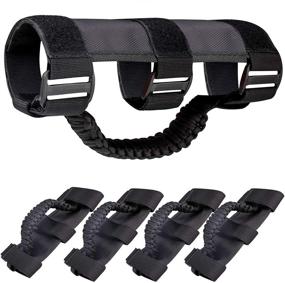 img 4 attached to Upgraded Grab Handle Set (4 Pack) Compatible with Jeep Wrangler TJ YJ JK UTV - Deluxe RollBar Grip Handles for Easy Installation on 1987-2021 Models (Black)