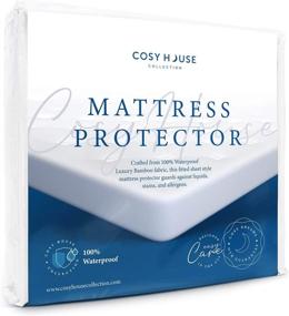 img 4 attached to 🛏️ Premium Queen Size Bamboo Mattress Protector - Waterproof, Vinyl Free, Stain Protection - Cooling, Breathable, Noiseless - Cosy House Collection Bed Cover