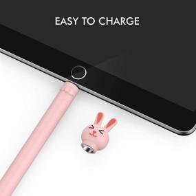 img 1 attached to 🐰 AhaStyle Pink Rabbit Silicone Sleeve Cover for Apple Pencil 1st Gen - Cute Cartoon Soft Case Compatible with 1st Generation Apple Pencil Accessories