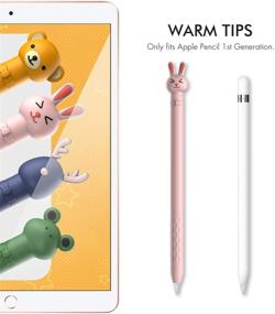 img 3 attached to 🐰 AhaStyle Pink Rabbit Silicone Sleeve Cover for Apple Pencil 1st Gen - Cute Cartoon Soft Case Compatible with 1st Generation Apple Pencil Accessories