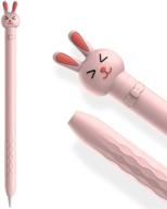 🐰 ahastyle pink rabbit silicone sleeve cover for apple pencil 1st gen - cute cartoon soft case compatible with 1st generation apple pencil accessories logo