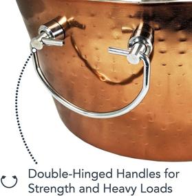 img 2 attached to 🍾 BREKX Rose Copper Hammered Stainless-Steel Beverage Tub: Ultimate Drink Chiller for Parties and Events - 12 Quarts Capacity