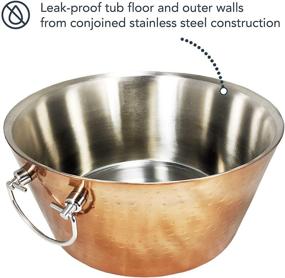 img 3 attached to 🍾 BREKX Rose Copper Hammered Stainless-Steel Beverage Tub: Ultimate Drink Chiller for Parties and Events - 12 Quarts Capacity