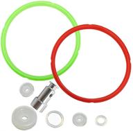 🔧 instant pot 5/6 quart models silicone sealing gasket set - includes red & green rings, float valve - replacement parts for pressure cooker logo