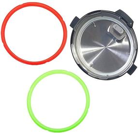 img 1 attached to 🔧 Instant Pot 5/6 Quart Models Silicone Sealing Gasket Set - Includes Red & Green Rings, Float Valve - Replacement Parts for Pressure Cooker