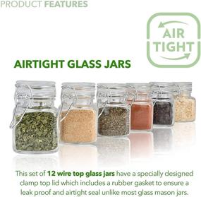 img 3 attached to 🍶 12 Pack of 3 oz Small Glass Jars with Airtight Lids – Leak Proof Rubber Gasket and Hinged Lid for Home, Kitchen, and Party Favors – Glass Spice Jars with Lids