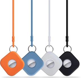 img 4 attached to 🔑 Topmade 4-Pack Silicone Protective Case with Key Chain Ring for Apple AirTag - Anti-Scratch Holder Cover for 2021 Tracker - Key & Pet Finder