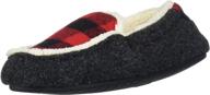 dearfoams hunter moccasin slipper heather boys' shoes ~ slippers logo