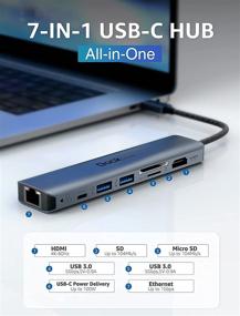 img 3 attached to 🔌 Dockteck 7-in-1 USB-C Hub: 4K HDMI, Ethernet, 100W Power Delivery & More for MacBook, iPad Pro, XPS