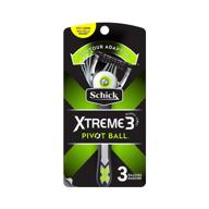 superior shaving experience: schick xtreme 3 pivot ball disposable razors for men (3-count) logo