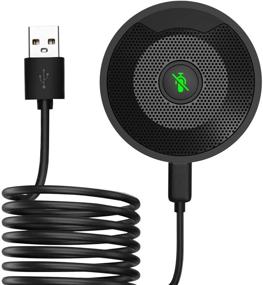 img 4 attached to 360° Omnidirectional Stereo USB Conference Microphone with One-Key Mute - Plug & Play, Compatible with Mac OS/Windows for Zoom/Skype, Video Meetings, Gaming, and Chatting