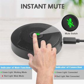 img 1 attached to 360° Omnidirectional Stereo USB Conference Microphone with One-Key Mute - Plug & Play, Compatible with Mac OS/Windows for Zoom/Skype, Video Meetings, Gaming, and Chatting